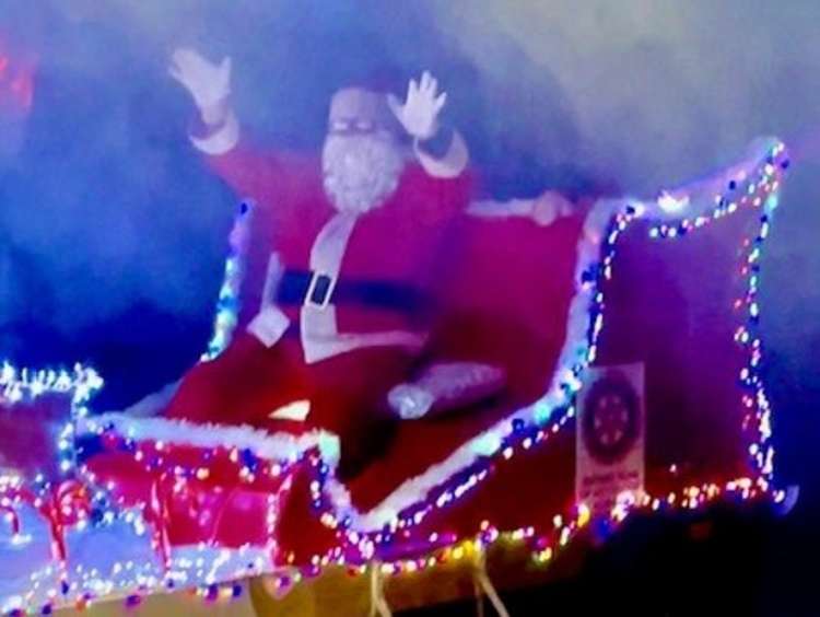 Santa at the unveiling of the club's refurbished sleigh in November