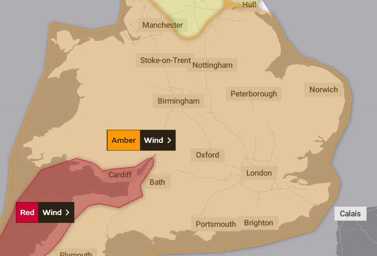 An amber warning has been issued for Essex (Photo: Met Office)