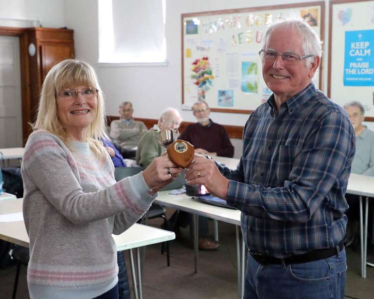Paul Madge awarded the trophy by wife Jo at the Photography Group