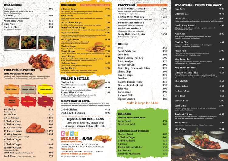 Inaya Kitchen's menu