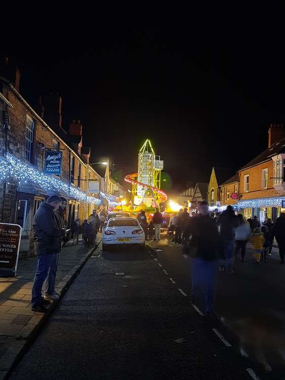 Helter-skelter at Oakham Late Night Shopping, Monday the 13th of December 2021