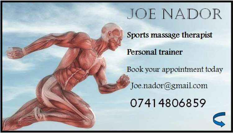 Joe's Sportsmassage card (courtesy of Joe Nador)