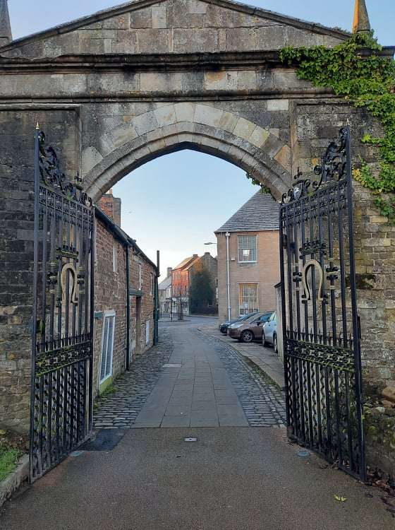 Oakham Castle gates, just a short walk from the offices