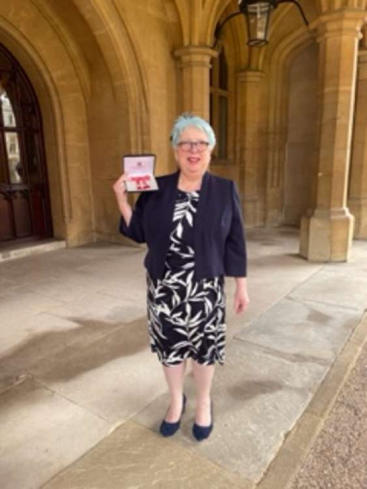 Ali after being awarded her MBE (image courtesy of Ali Wainwright)