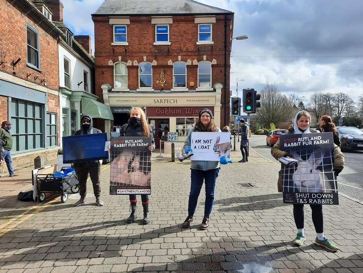 Shut Down T&S Rabbits protesting in Oakham hughstreet last week