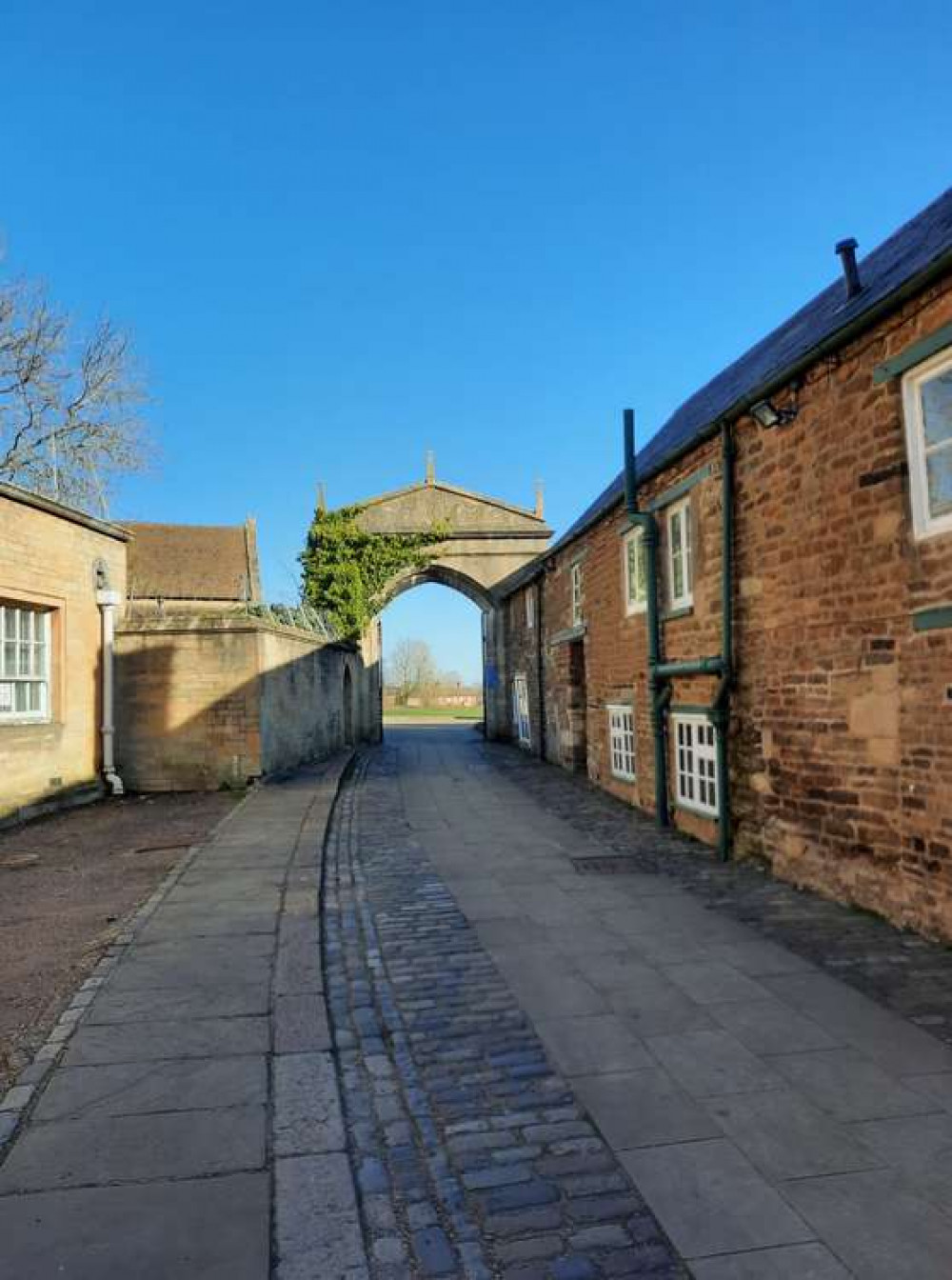 Homes and shops leading towards Oakham Castle at the heart of Oakham