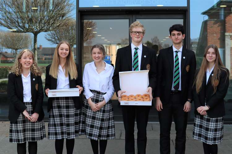 The pupils who managed the fundraising (image courtesy of Oakham School)