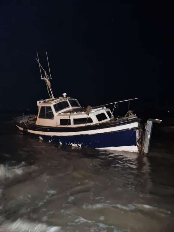 The fishing boat that broke up during a rescue operation. (Image credit: RNLI Penarth Lifeboat Station/Facebook page)