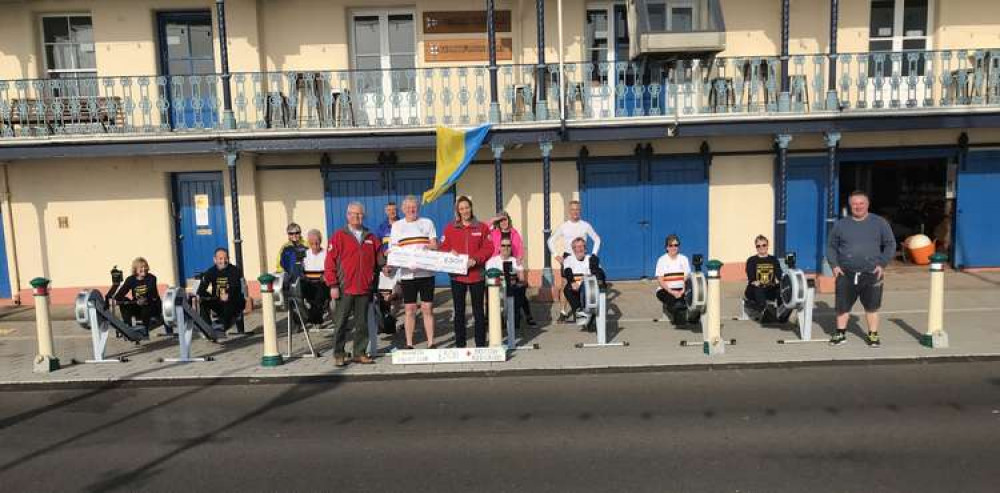Members of Penarth Yacht Club rowed for one-hour and people had to guess the distance. (Image credit: Brian Brayford)