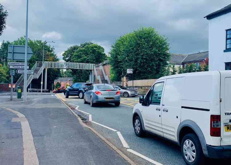 Traffic builds up around the Fluin Lane junction in Frodsham