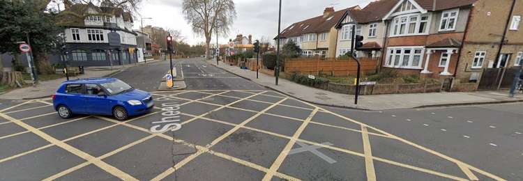 Sheen Road/Manor Road, Richmond - Junction is to be reviewed under the Richmond Town Centre project, a package of measures aimed at improving conditions within the town centre.  Credit: Google streetview.