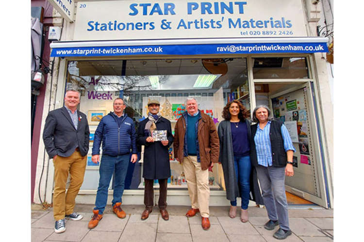 Earlier this week, a team from the Small Business Saturday Tour together with the Council's Business and Growth Lead Member, Cllr Richard Baker, and the Leader of the Council, Cllr Gareth Roberts. Credit: Richmond Borough Council.