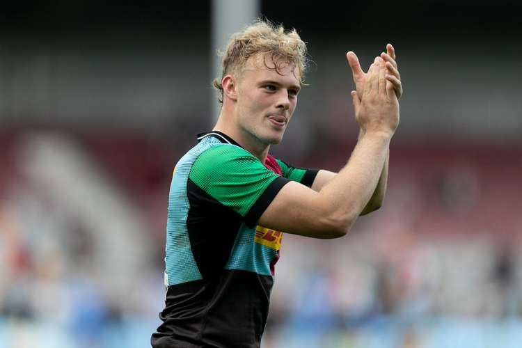 Wing Louis Lynagh was the man to reduce the gap again in a one-man effort. Credit: JMP/Juan Gasparini for @harlequins.