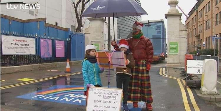 Nelson, who has been supported by sister Kaja, set himself the challenge of playing Christmas songs on his trumpet at 12 different hospitals over the 12 days of Christmas. Credit: ITV.