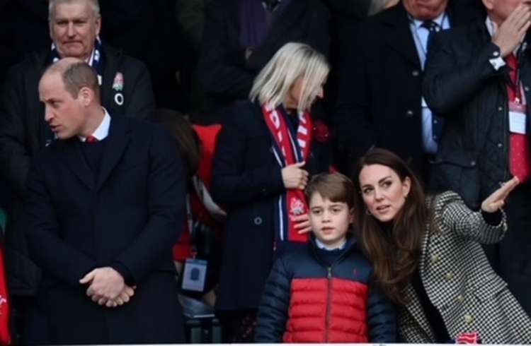 The pair along with Prince William were watching the Six Nations match between England and Wales