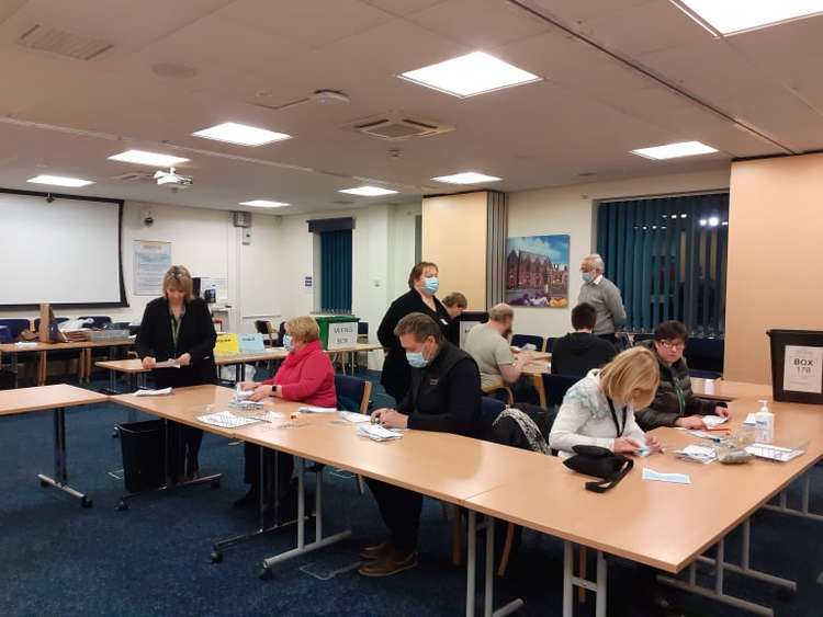 Last night's count at Westfields in Sandbach