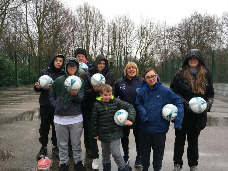 Liz Clark with children from the Central Cheshire Buddy scheme