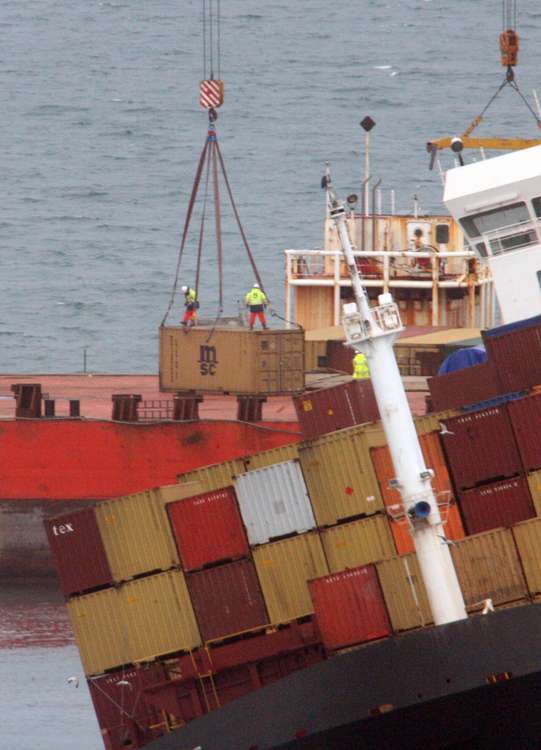 Hazardous items had to be removed from the ship (photo by Richard Austin)