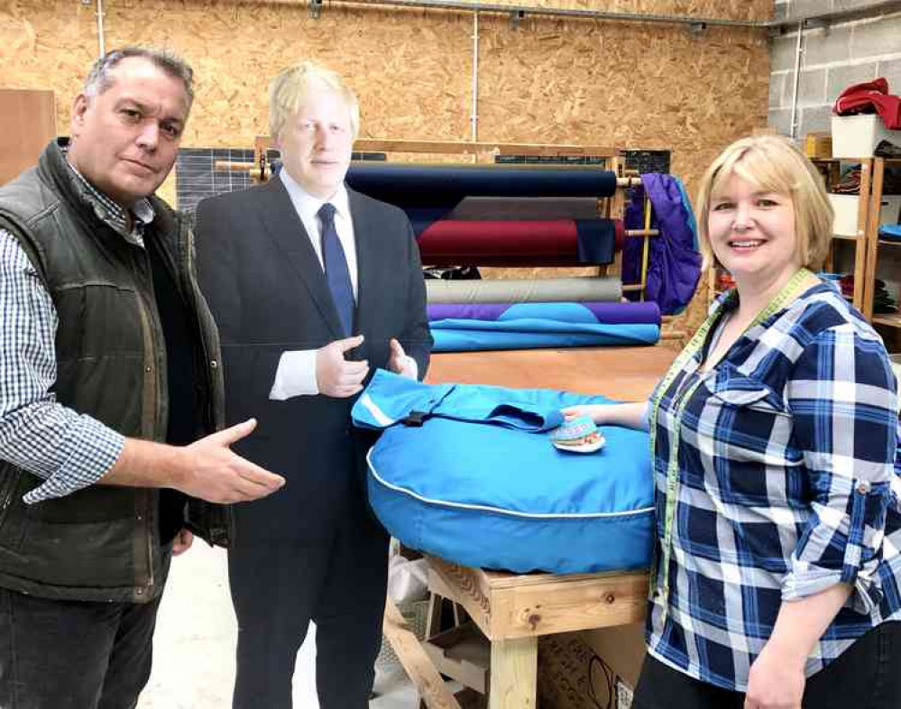 David Warburton, MP for Somerton and Frome, and Emma Aitken, co-owner of Barka Parka
