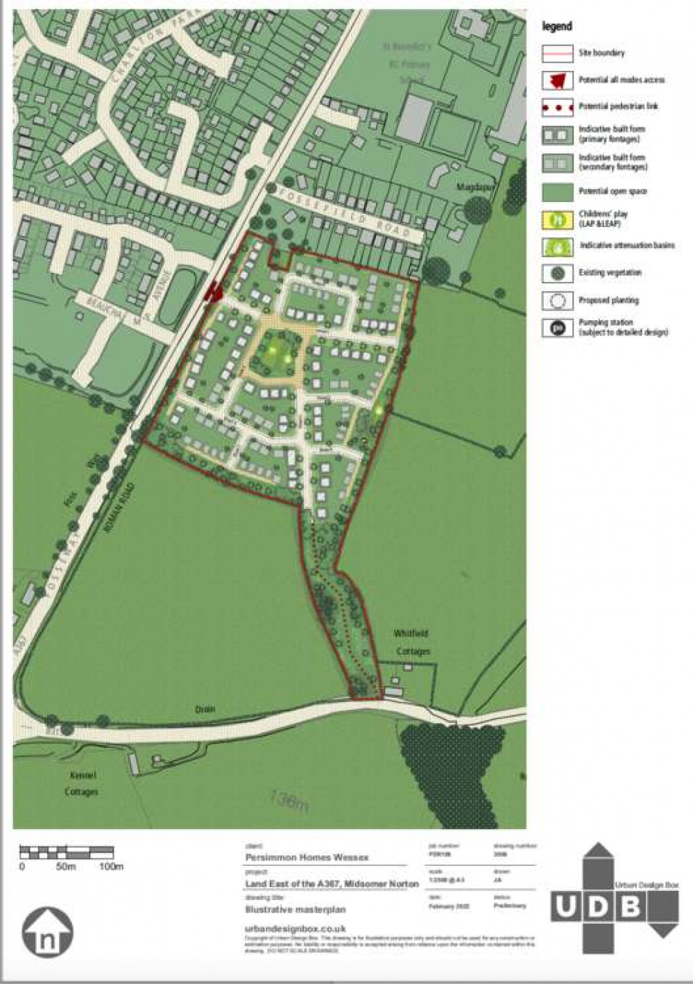 An illustrative layout of the proposed development near Stratton. Image taken from the planning application