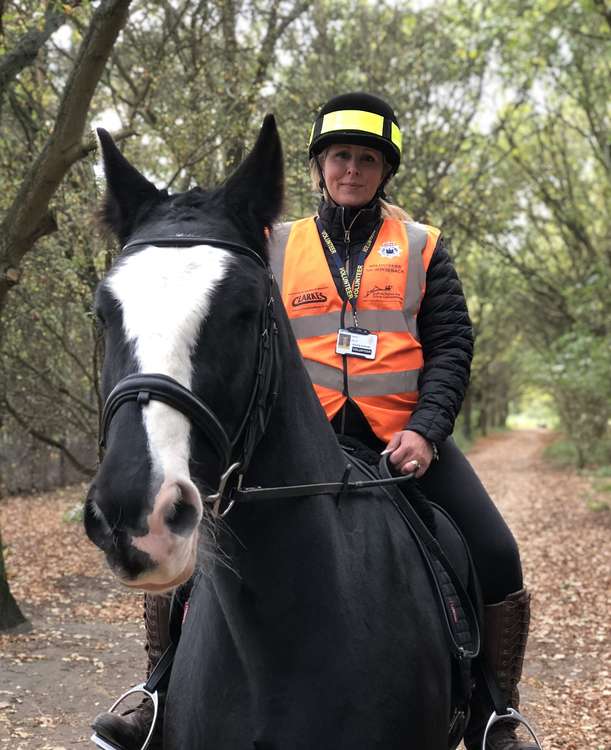 Police volunteer team Sarah Hills and Robbie saddle up for success