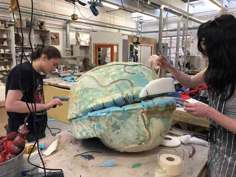 Art department making Audrey II