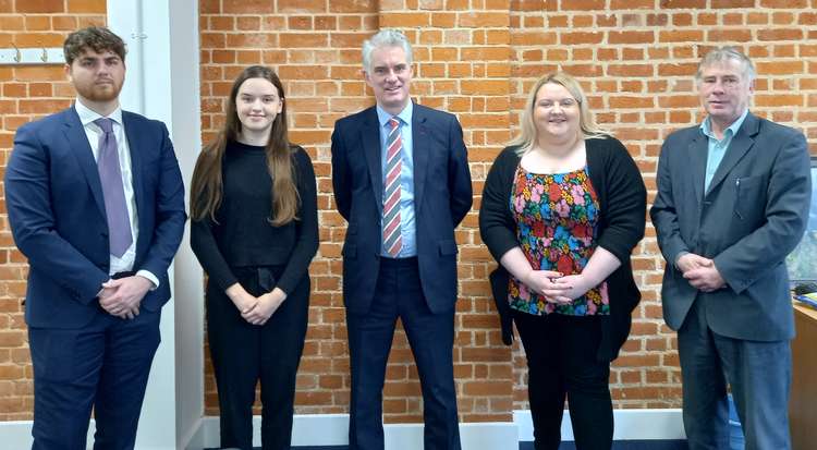 Amber and Fraser with Suffolk Chamber and MP James Cartlidge