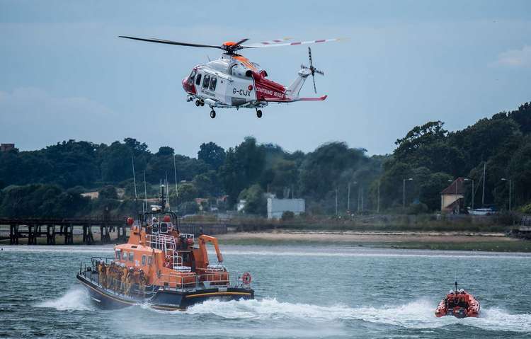 Coastguard helicopter in multi-agency approach off Shotley (Picture credit: HM Coastguard/RNLI)