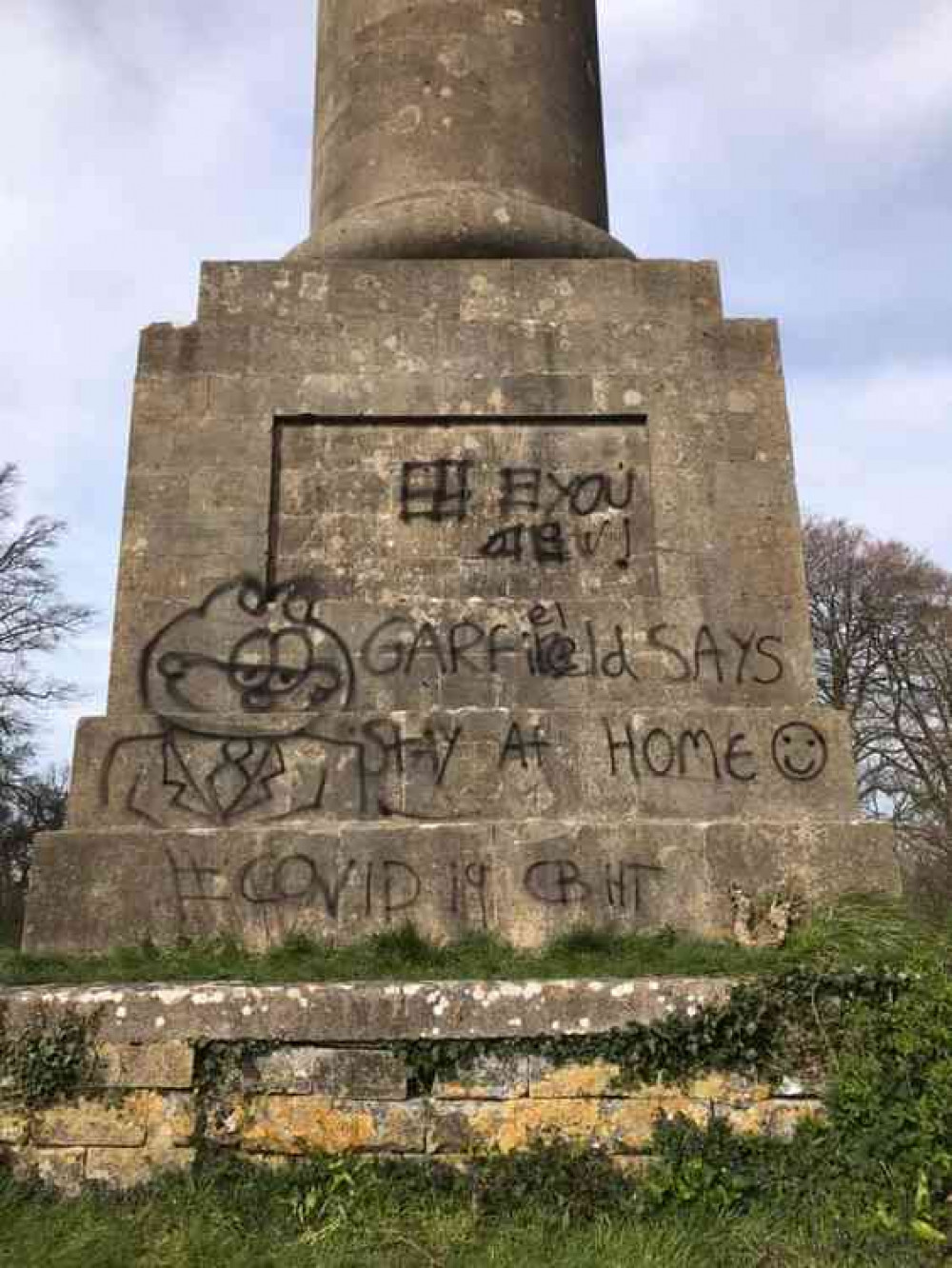 The vandalism on the Hood Monument (Photo: Jonathan Hampton)