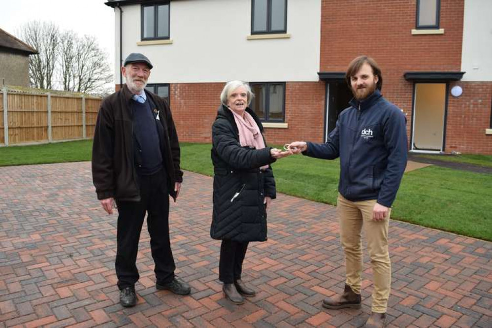 Taking delivery of new social housing in Brantham with Cllr Jan Osborne