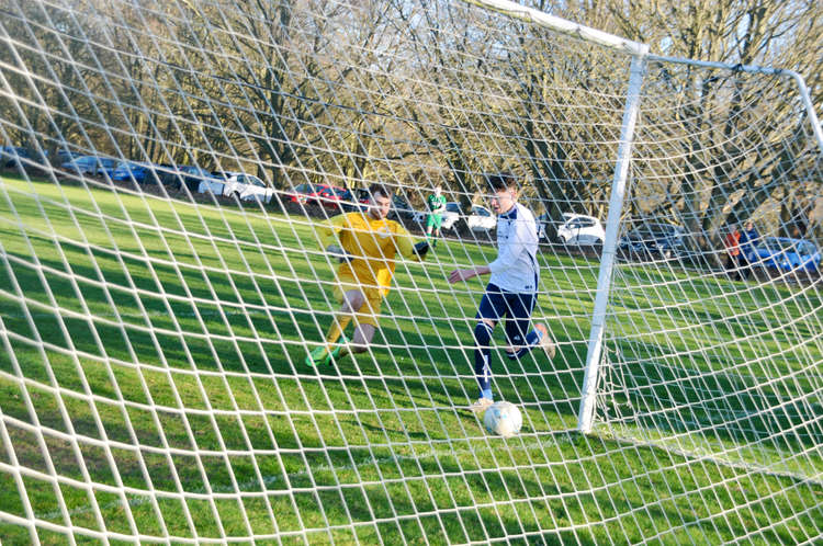 Hayden Catchpole completes hat-trick in 4-1 win over Elmswell (Picture credit: Derek Davis/Nub News)