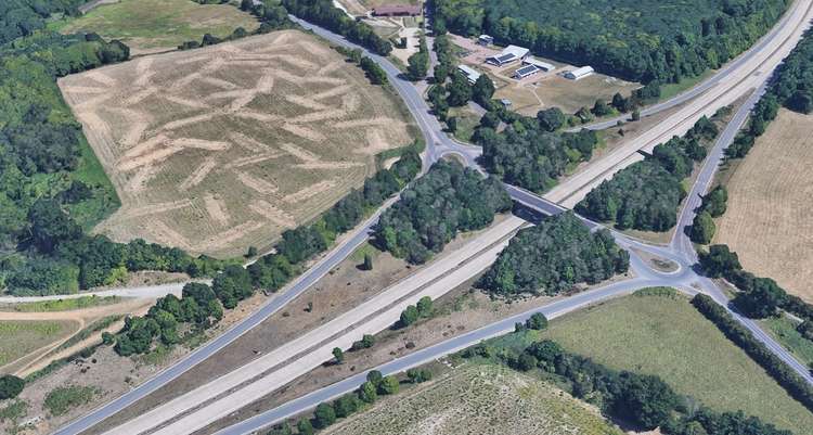 Aerial shot of Wherstead Road at junction56