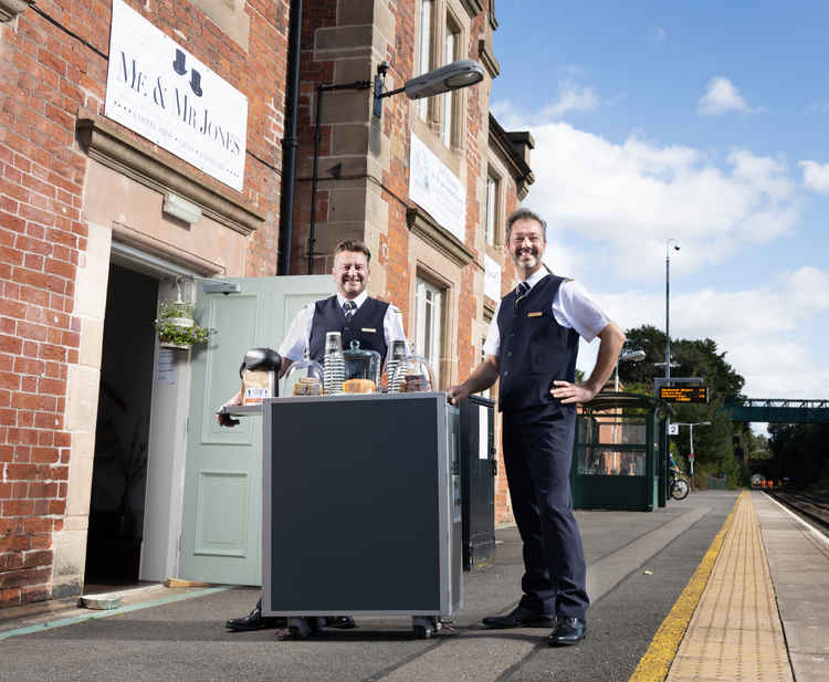 Adrian and Paul outside their new interiors, gifts and coffee shop, Me and Mr Jones