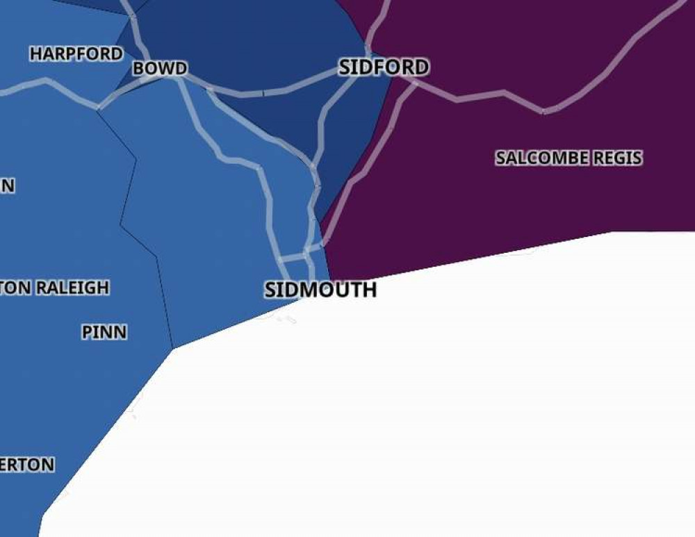 Sidmouth coronavirus map