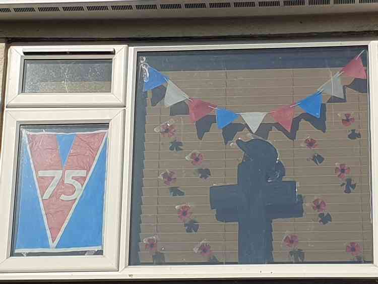 VE Day decorations in Street