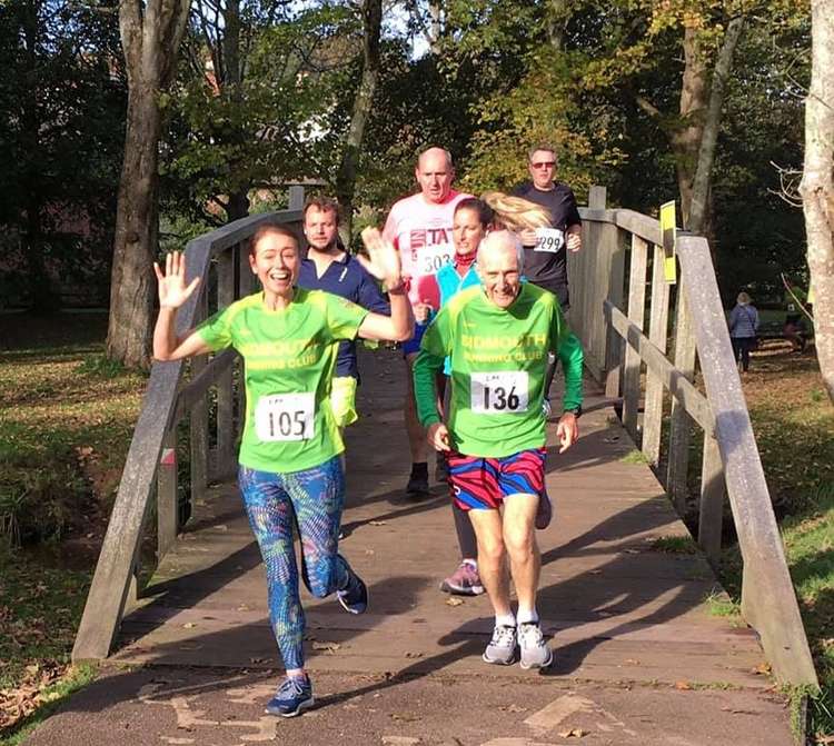 Rob Edwards (with Bex McDonald) at the recent Sidmouth 10k