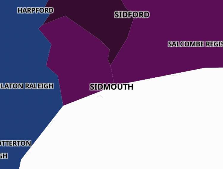 Sidmouth coronavirus map