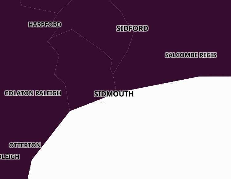 Sidmouth coronavirus map