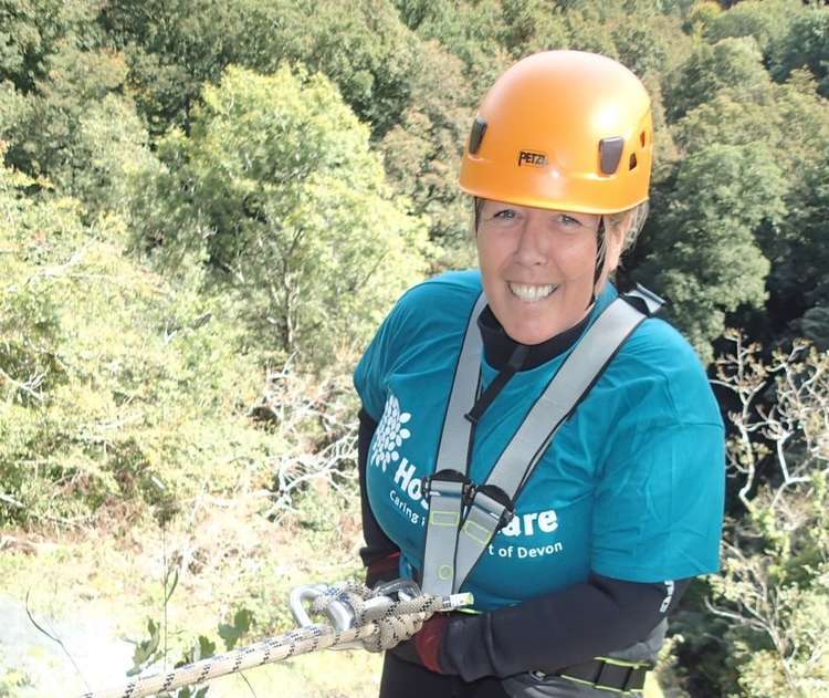 Toni completing her abseil and raising funds for Hospiscare in 2018.  Credit: Toni Hiscocks