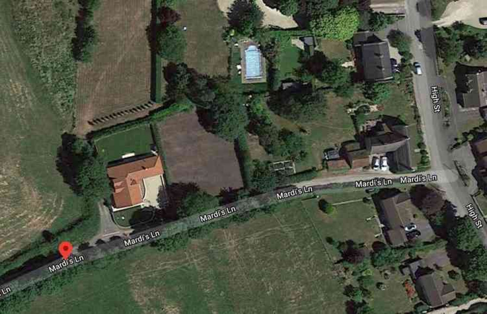 The site where it is proposed that the new house will be built (Photo: Google Earth)