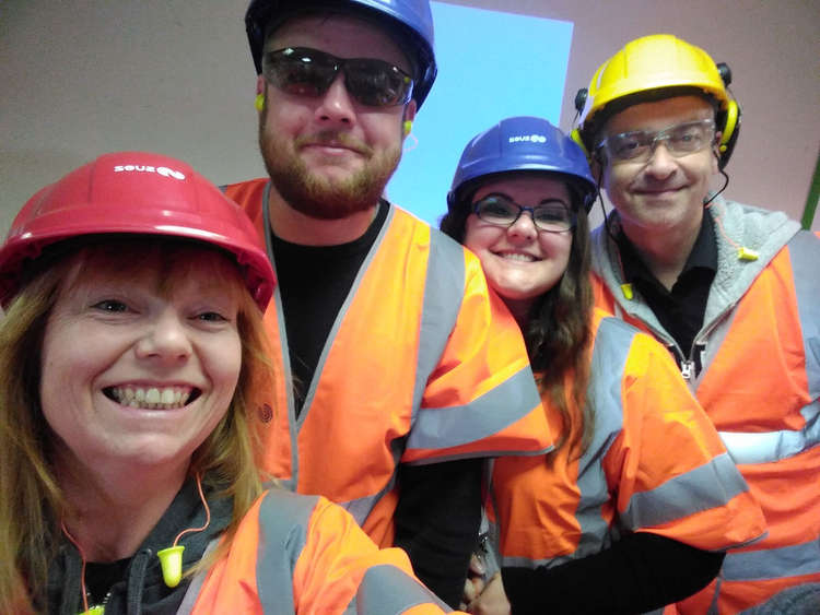 Cllr Denise Bickley with Cllrs Ledger, Jackson and Hayward in a trip to the recycling centre at Greendale