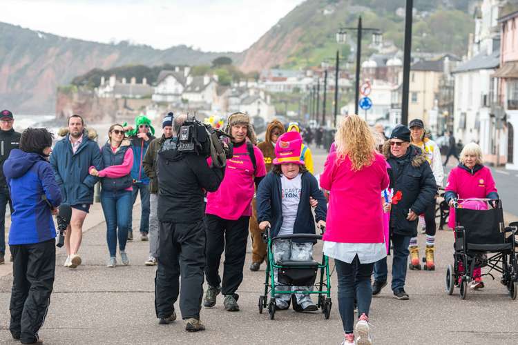 A previous Sidmouth Does Wear a Hat Week charity walk