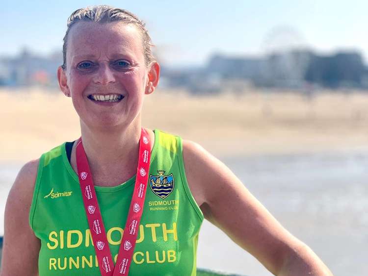 Cheryl Boulton having completed the Weston-Super-Mare half