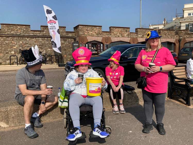 Steve, Charlotte and Angie Reid with Mel Tiley from Brain Tumour Research SW all Photos by Kyle Baker