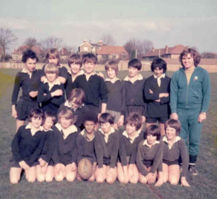 Tom (with the ball) while playing in Under 14s at Teddington School (Image: Courtesy of Tom Ilube)