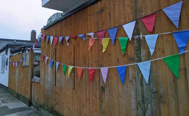 Celebratory bunting at the stables (Image: Ellie Brown)