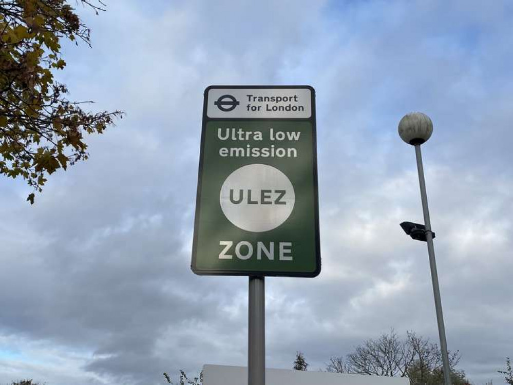 A ULEZ sign in London (Image: James Mayer)