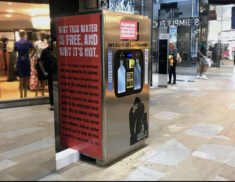 South Western Railway is putting the filtered water vending machines in to Richmond, Wimbledon and Vauxhall, following a successful trial at Hampton Court station. Credit: ape2o.