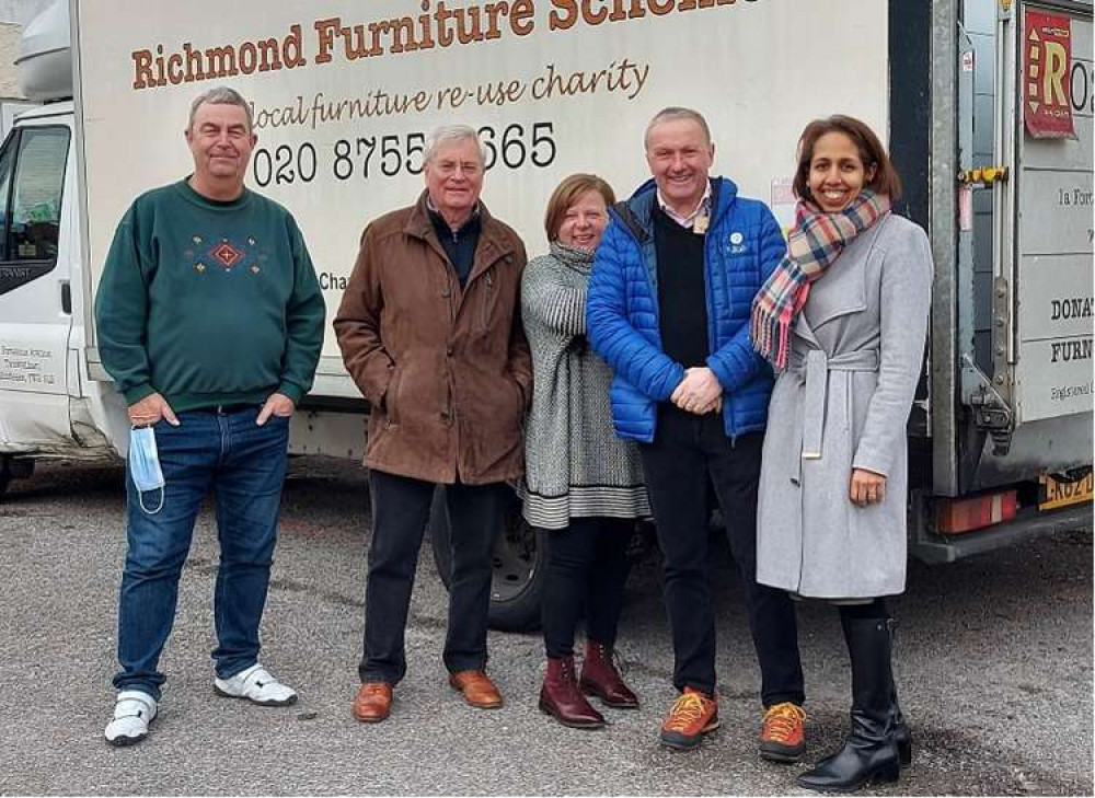 Teddington MP Munira Wilson with volunteers for the Richmond Furniture Scheme (Image: Twickenham Lib Dems)