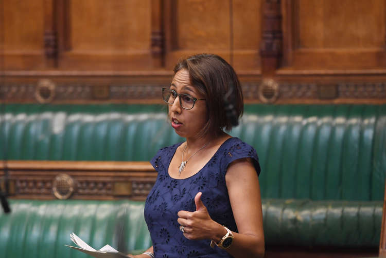 Munira Wilson at a South Western Railway train station (Image: Twickenham Lib Dems)